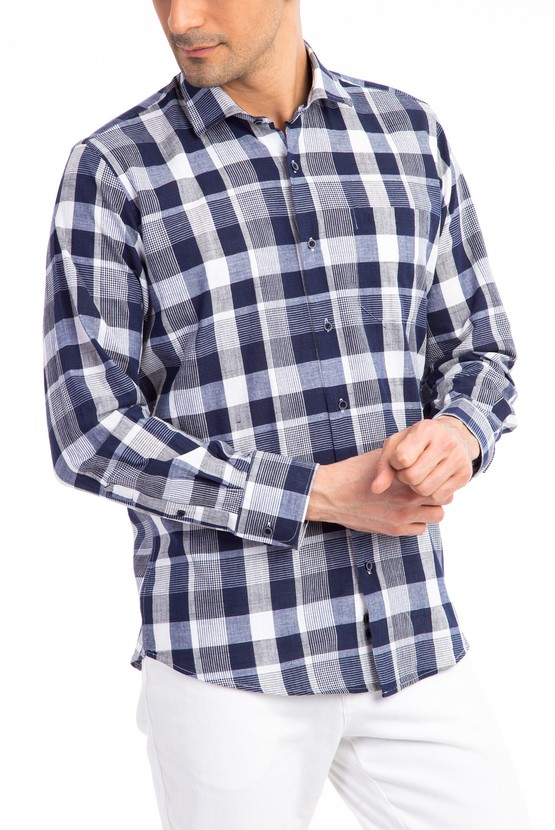 Erkek Giyim - Uzun Kol Ekose Gömlek