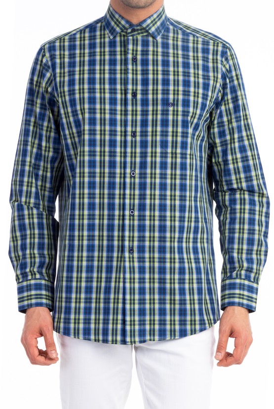Erkek Giyim - Uzun Kol Ekose Gömlek