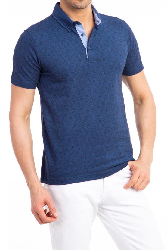 Erkek Giyim - Regular Fit Baskılı Polo Yaka Tişört