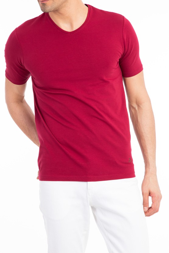 Erkek Giyim - V Yaka Regular Fit Tişört