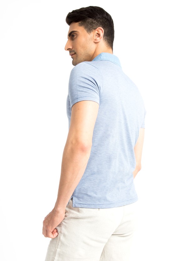 Erkek Giyim - Regular Fit Denim Süprem Polo Yaka Tişört