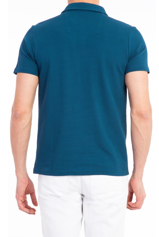 Erkek Giyim - Yarım İtalyan Yaka Slim Fit Tişört