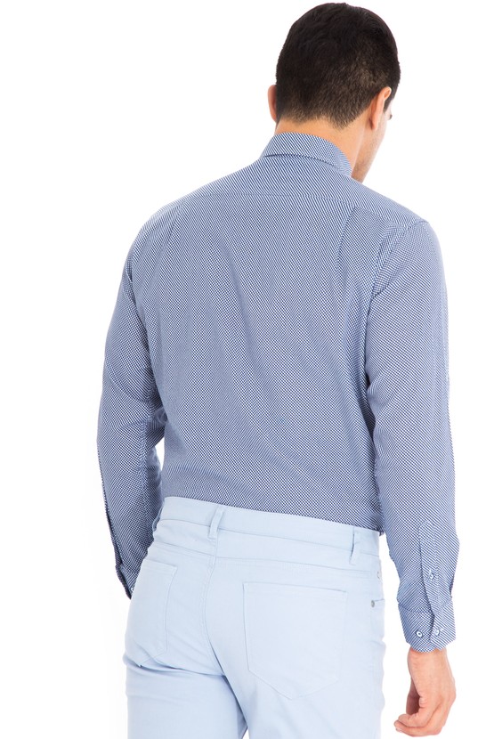 Erkek Giyim - Uzun Kol Keten Slim Fit Gömlek