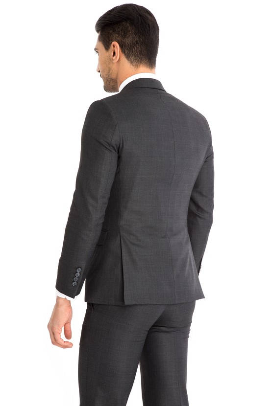 Erkek Giyim - Slim Fit Ekose Takım Elbise