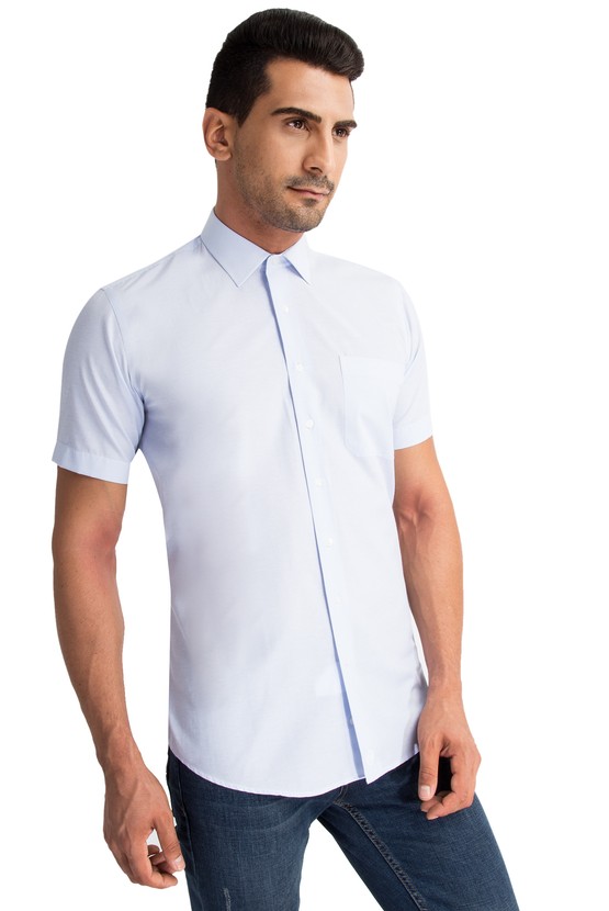 Erkek Giyim - Kısa Kol Çizgili Gömlek