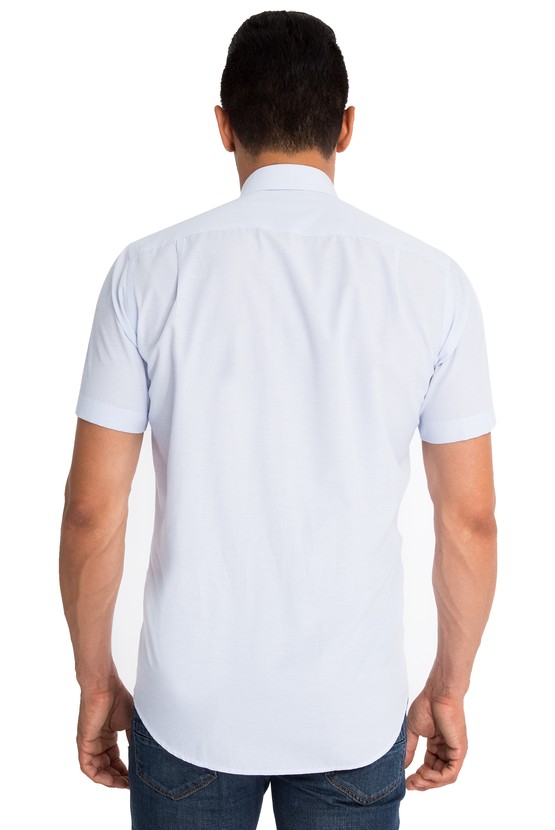 Erkek Giyim - Kısa Kol Çizgili Gömlek