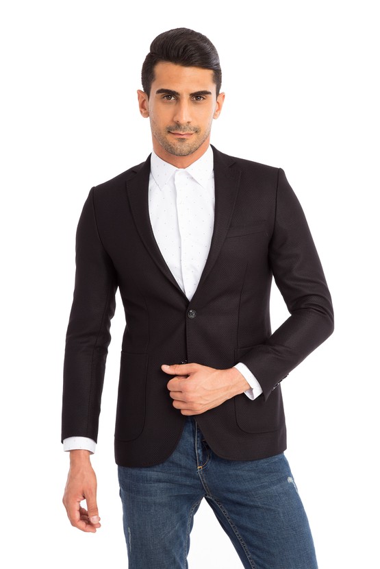 Erkek Giyim - Slim Fit Örme Ceket