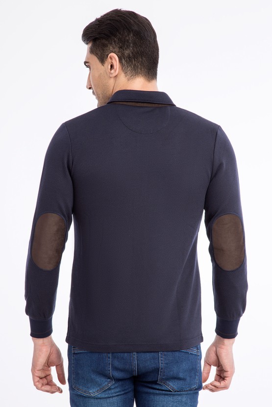 Erkek Giyim - Polo Yaka Slim Fit Sweatshirt