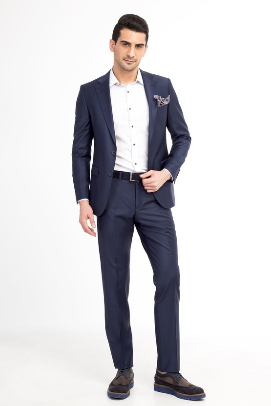 Erkek Giyim - Desenli Klasik Takım Elbise
