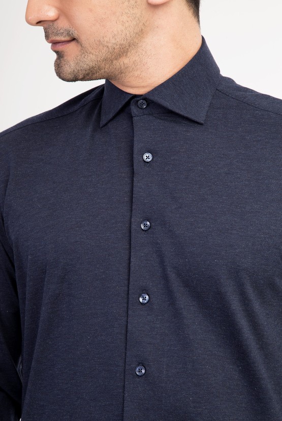 Erkek Giyim - Uzun Kol Kırışmayan Örme Gömlek