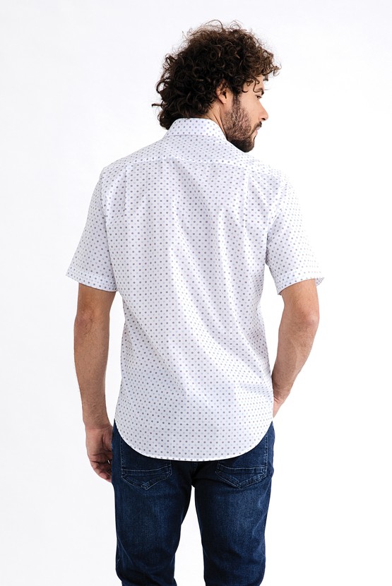 Erkek Giyim - Kısa Kol Desenli Gömlek