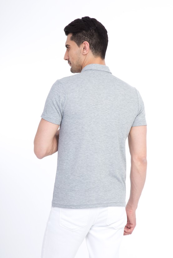 Erkek Giyim - Yarım İtalyan Yaka Slim Fit Tişört