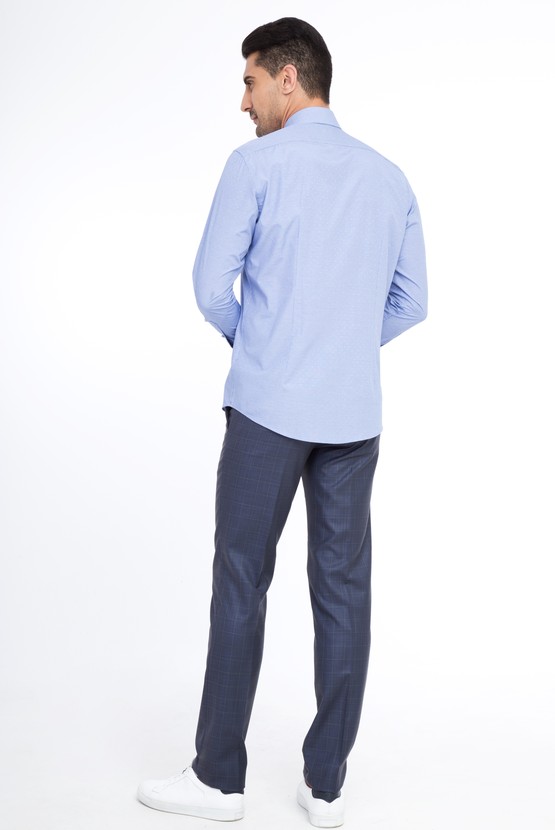 Erkek Giyim - Slim Fit Ekose Klasik Pantolon