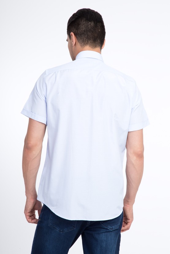 Erkek Giyim - Kısa Kol Desenli Klasik Gömlek