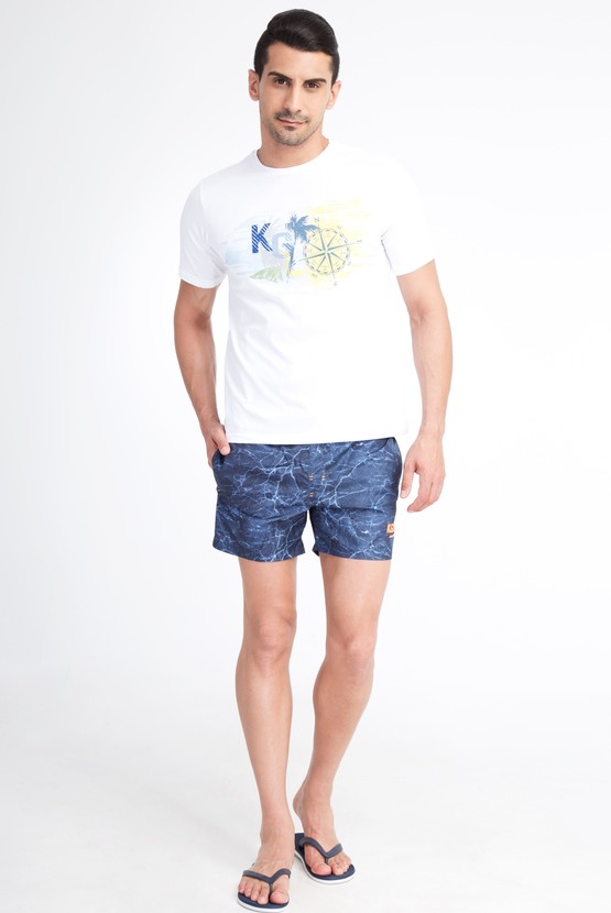 Erkek Giyim - Desenli Deniz Şortu