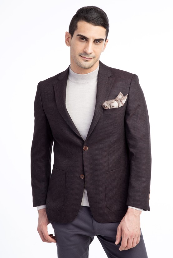 Erkek Giyim - Regular Fit Kuşgözü Ceket