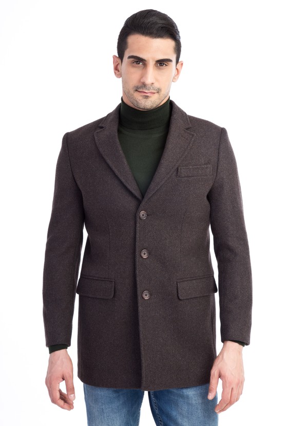 Erkek Giyim - Yünlü Kaşe Palto