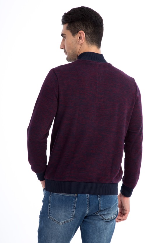 Erkek Giyim - Bato Yaka Fermuarlı Sweatshirt