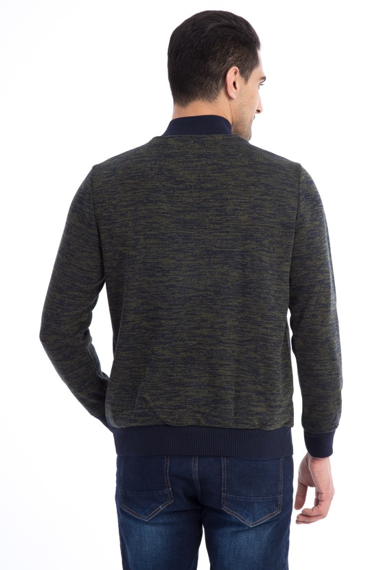 Erkek Giyim - Bato Yaka Fermuarlı Sweatshirt
