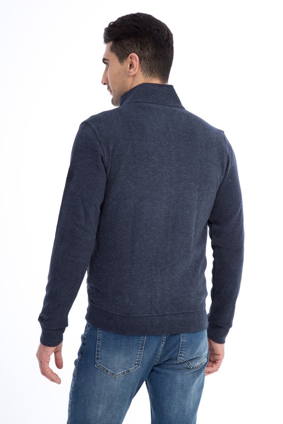 Erkek Giyim - Fermuarlı Slim Fit Sweatshirt