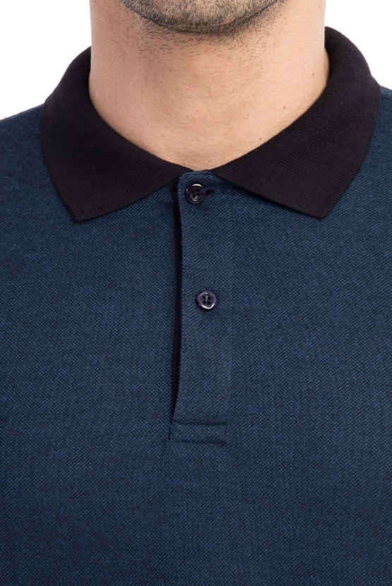 Erkek Giyim - Polo Yaka Desenli Sweatshirt