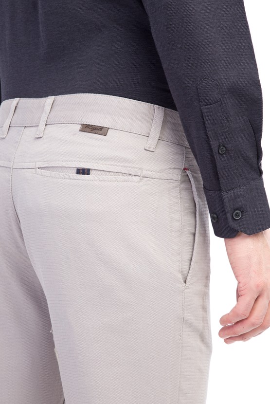 Erkek Giyim - Slim Fit Desenli Pantolon