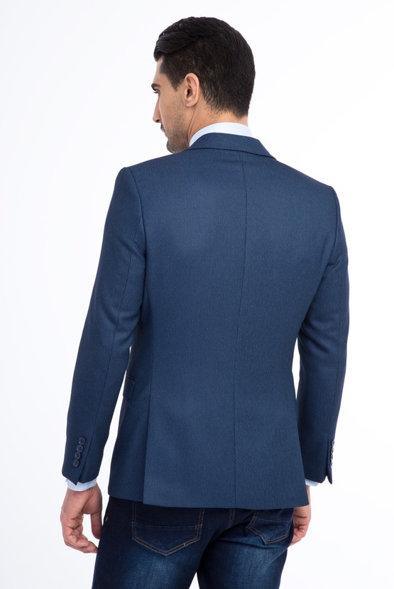 Erkek Giyim - Slim Fit Kuşgözü Ceket