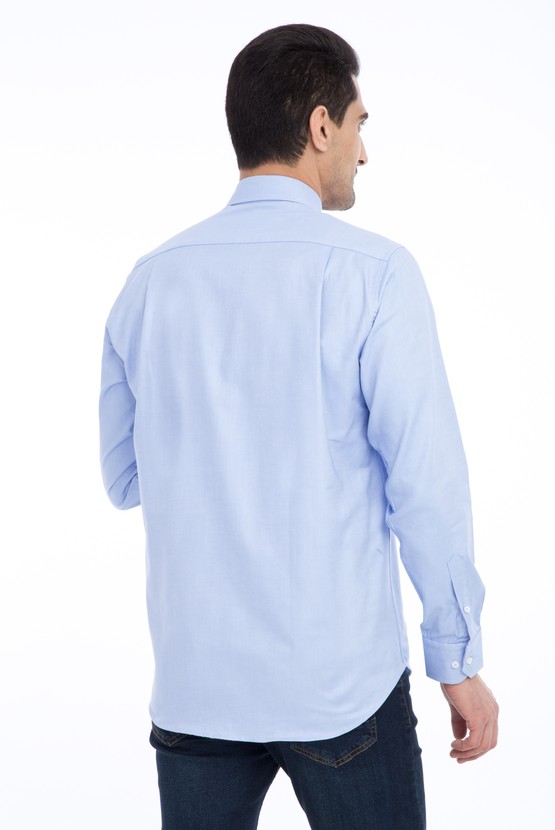 Erkek Giyim - Uzun Kol Regular Fit Spor Oxford Gömlek