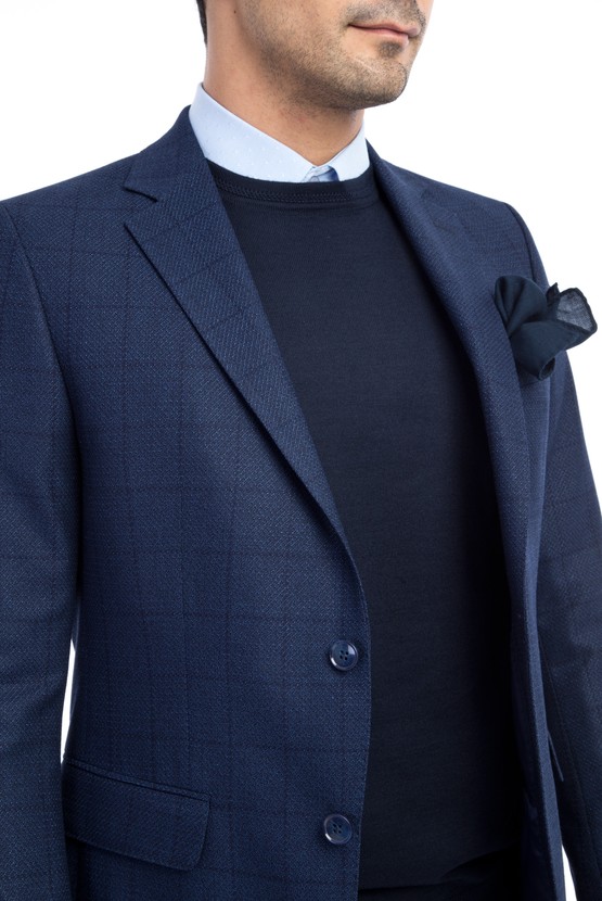 Erkek Giyim - Regular Fit Kareli Ceket
