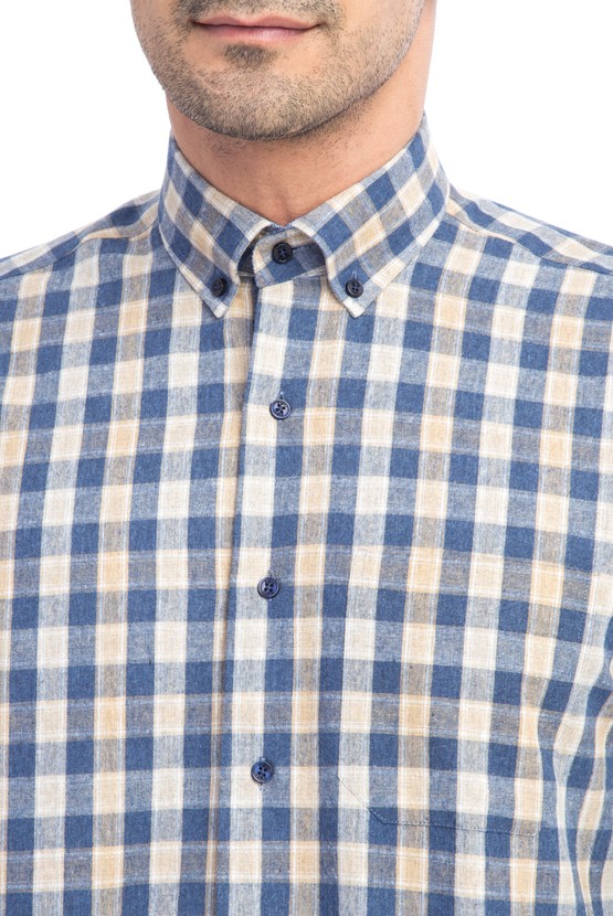 Erkek Giyim - Uzun Kol Ekose Oduncu Gömlek