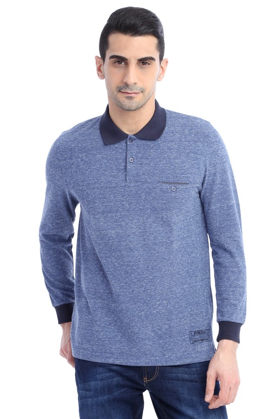 Erkek Giyim - Polo Yaka Düğmeli Regular Fit Sweatshirt
