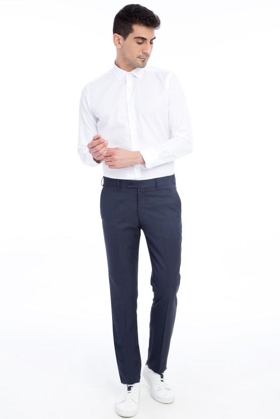 Erkek Giyim - Slim Fit Klasik Desenli Pantolon