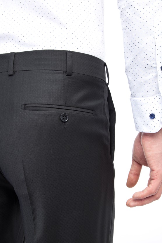 Erkek Giyim - Yünlü Klasik Desenli Pantolon