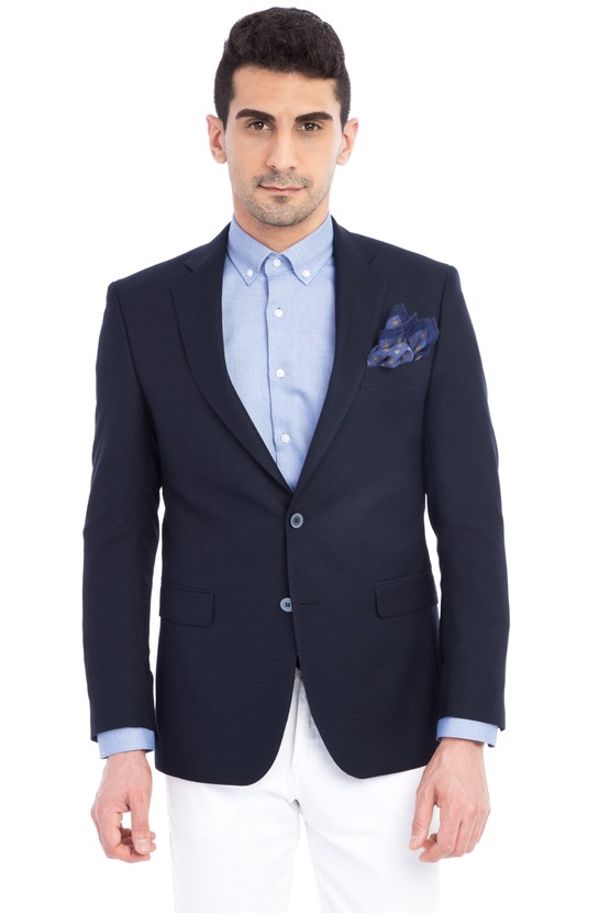 Erkek Giyim - Klasik Yünlü Blazer Ceket