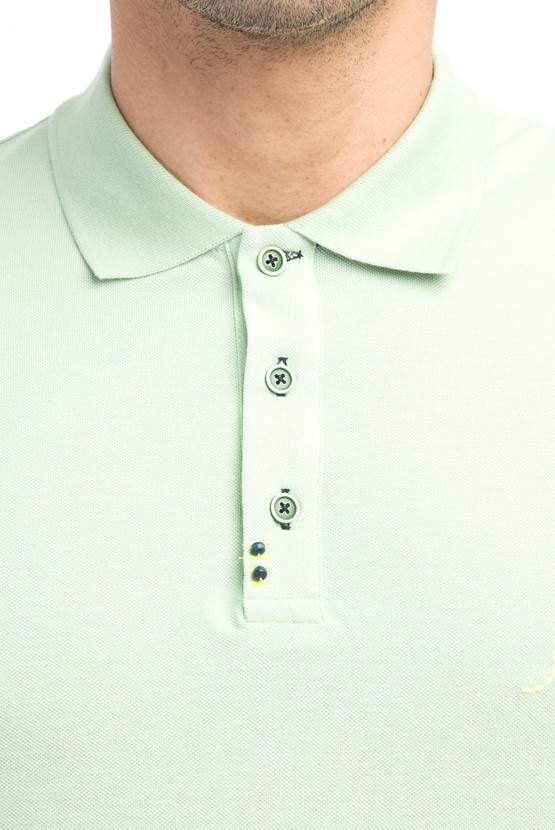 Erkek Giyim - Regular Fit Nakışlı Polo Yaka Tişört