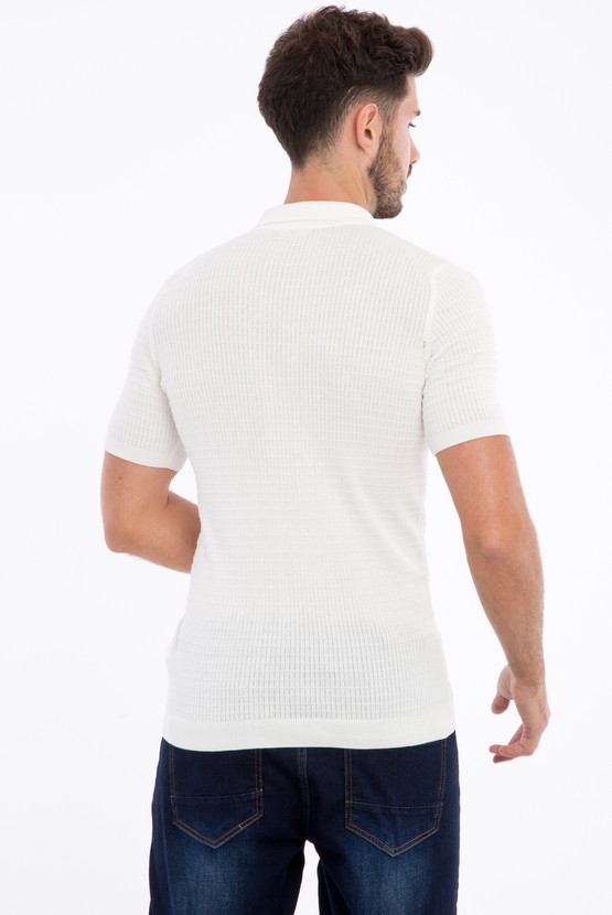 Erkek Giyim - Polo Yaka Örme Slim Fit Tişört