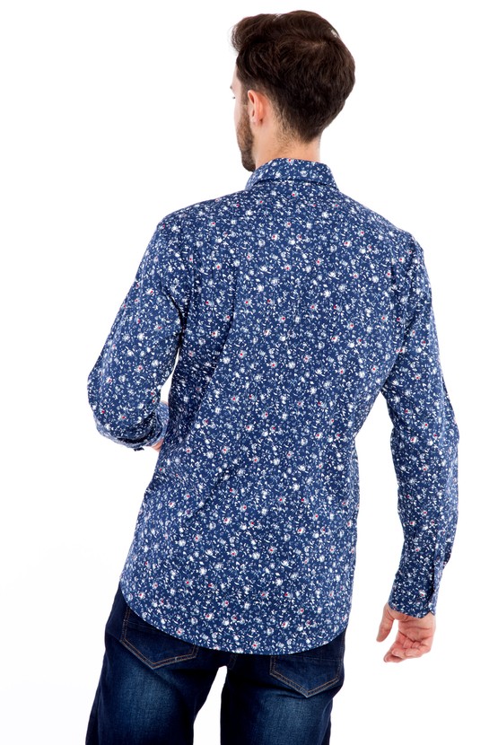Erkek Giyim - Uzun Kol Regular Fit Baskılı Gömlek