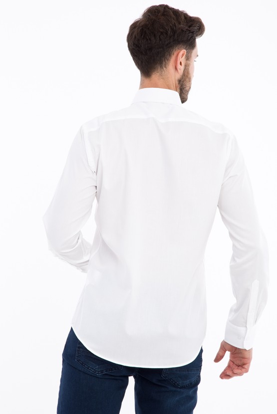 Erkek Giyim - Uzun Kol Non Iron Slim Fit Saten Gömlek