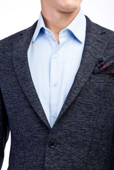 Erkek Giyim - Lacivert 48 Beden Desenli Ceket