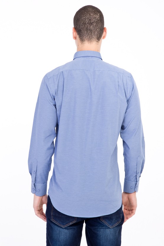 Erkek Giyim - Uzun Kol Kareli Gömlek