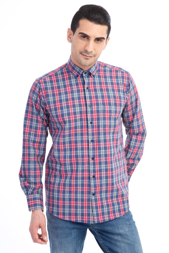 Erkek Giyim - Uzun Kol Oduncu Ekose Gömlek