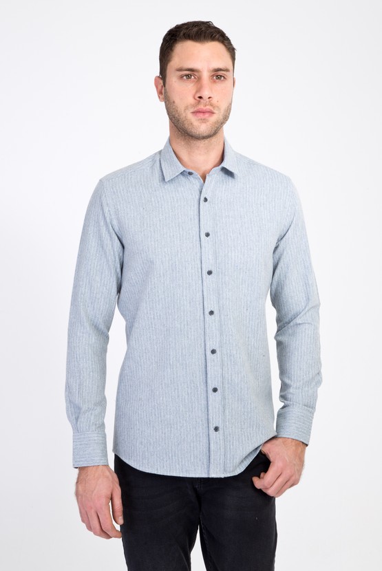 Erkek Giyim - Uzun Kol Oduncu Slim Fit Gömlek