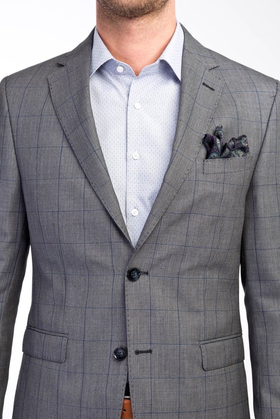 Erkek Giyim - Kareli Yünlü Takım Elbise