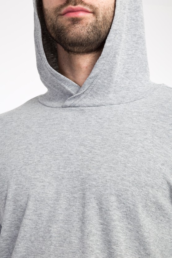 Erkek Giyim - Kapüşonlu Slim Fit Sweatshirt