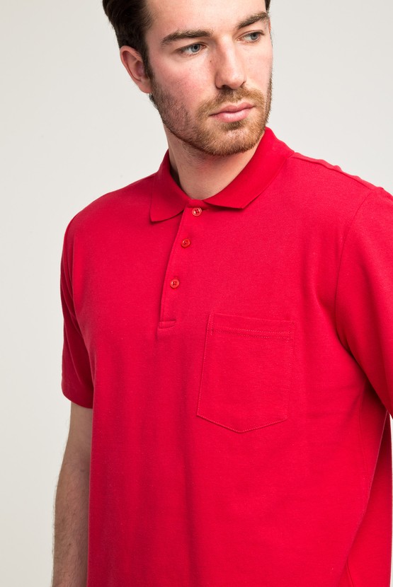 Erkek Giyim - Polo Yaka Regular Fit Pamuk Tişört
