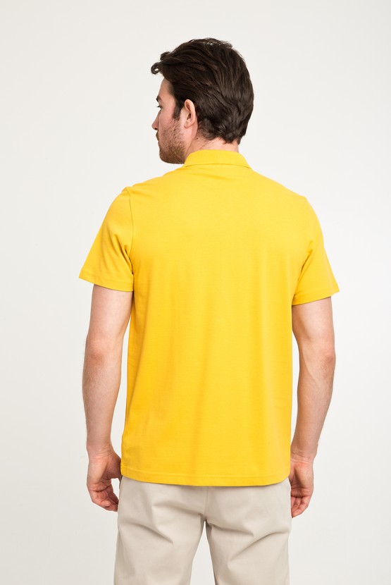 Erkek Giyim - Polo Yaka Düz Regular Fit Tişört