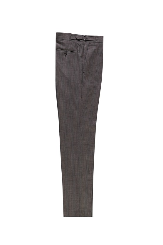Erkek Giyim - Slim Fit Dar Kesim Yünlü Tokalı Pileli Klasik Kumaş Pantolon