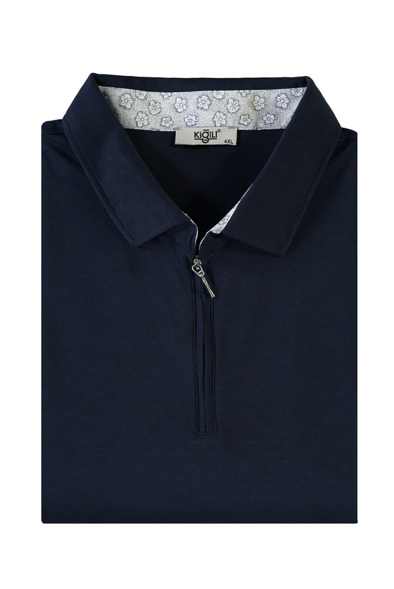 Erkek Giyim - Büyük Beden Polo Yaka Fermuarlı Tişört