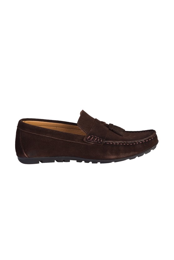 Erkek Giyim - Süet Püsküllü Loafer Ayakkabı
