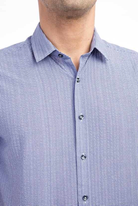 Erkek Giyim - Kısa Kol Regular Fit Desenli Gömlek